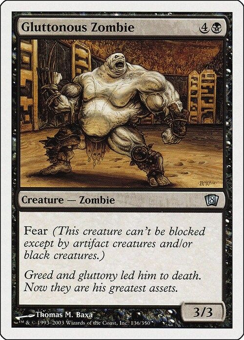 Carta MTG-Zombie Vorace-Ottava Edizione-N.167-ITA-EX-