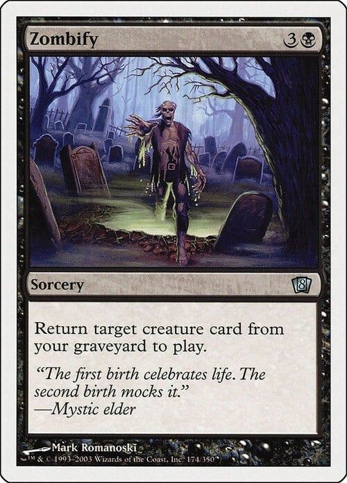 Carta MTG-Zombificare-Ottava Edizione-N.136-ITA-Good-