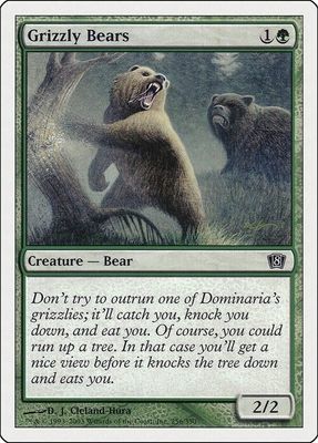 Carta MTG-Grizzly Bears-Ottava Edizione-N.154-EN-EX- Foil