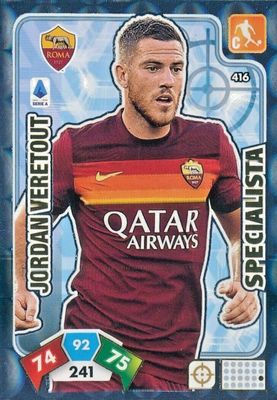 Trading card Adrenalyne 2020-21 - N°416 Jordan Veretout Specialista Roma Trading card Adrenalyne 2020-21 - N°416 Jordan Veretout Specialista Roma