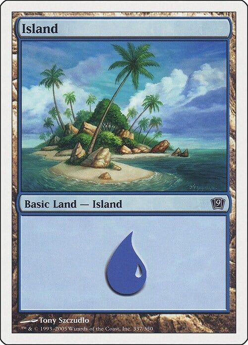 Carta MTG-Isola (V.3)-Nona Edizione-N.337-RUSSO-EX-