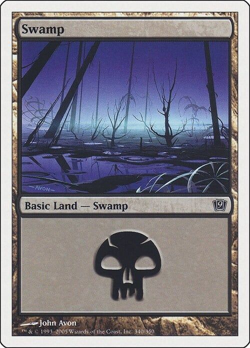 Carta MTG-Palude (V.2)-Nona Edizione-N.340-ITA-Played-