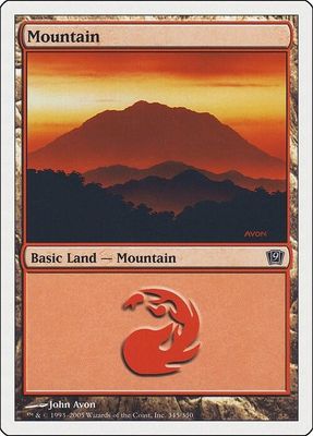 Carta MTG-Montagna (V.3)-Nona Edizione-N.342-ITA-LP-
