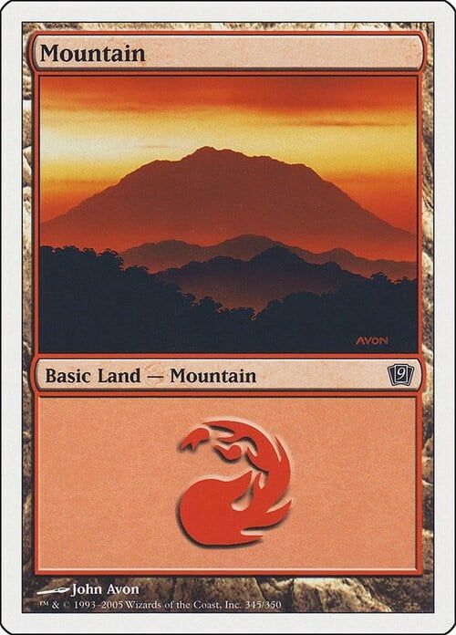 Carta MTG-Montagna (V.3)-Nona Edizione-N.342-ITA-LP-