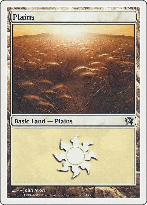 Carta MTG-Pianura (V.3)-Nona Edizione-N.333-ITA-Good-
