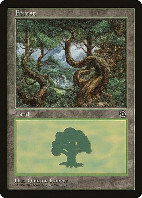 Carta MTG-Forest (V.1)-Portal Seconda Era-N.163-EN-Good-