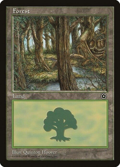 Carta MTG-Forest (V.2)-Portal Seconda Era-N.163-EN-EX-