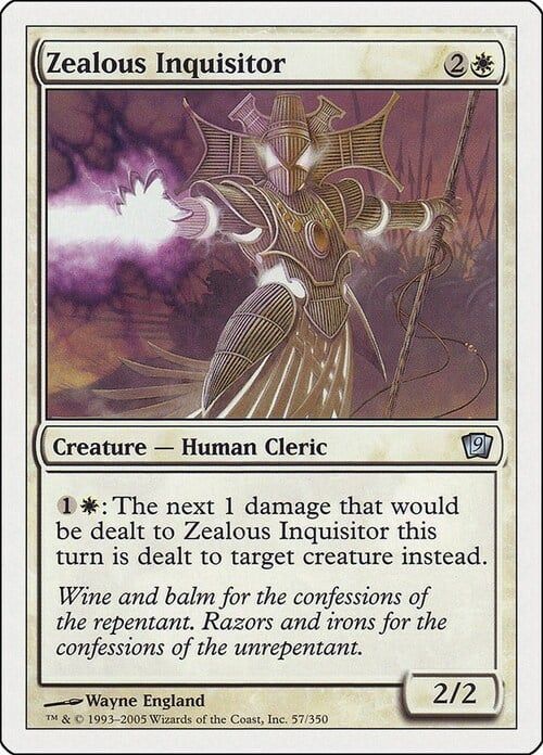 Carta MTG-Inquisitore Fanatico-Nona Edizione-N.022-ITA-EX-