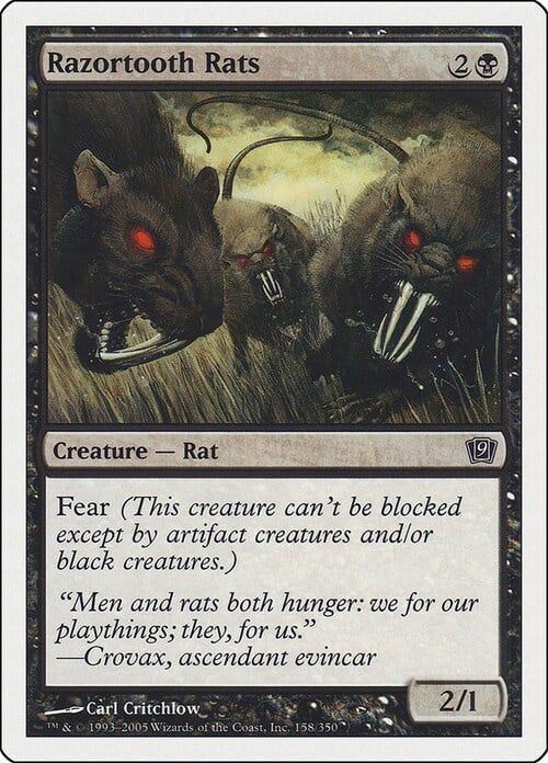 Carta MTG-Ratti dai Denti di Rasoio-Nona Edizione-N.157-ITA-EX-