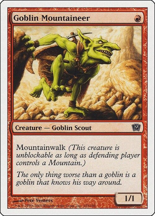 Carta MTG-Goblin di Montagna-Nona Edizione-N.197-ITA-Good-