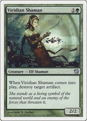 Carta MTG-Sciamana Viridiana-Nona Edizione-N.280-RUSSO-EX-
