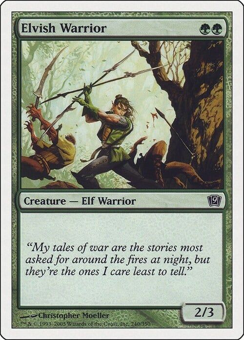 Carta MTG-Guerriero Elfico-Nona Edizione-N.237-RUSSO-EX-