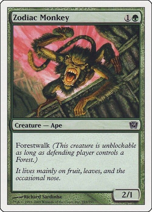 Carta MTG-Scimmia dello Zodiaco-Nona Edizione-N.285-ITA-Good-