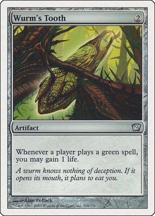 Carta MTG-Dente del Wurm-Nona Edizione-N.316-ITA-Poor-