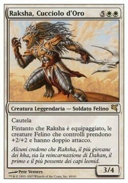 Carta MTG-Raksha, Cucciolo d'Oro-Salvat-Hachette-N.013-ITA-NM-