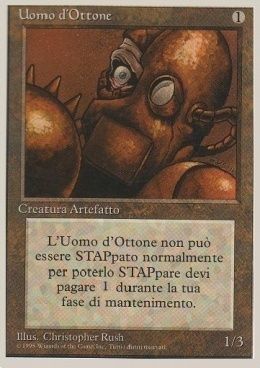 Carta MTG-Uomo d'Ottone-Foreign White Bordered-N.322-ITA-Poor-