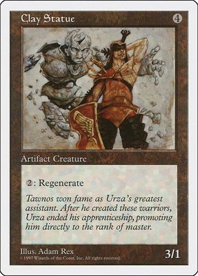 Carta MTG-Clay Statue-Quinta Edizione-N.355-EN-EX- Carta MTG-Clay Statue-Quinta Edizione-N.355-EN-EX-