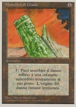 Carta MTG-Monolito di Giada-Foreign White Bordered-N.266-ITA-EX-