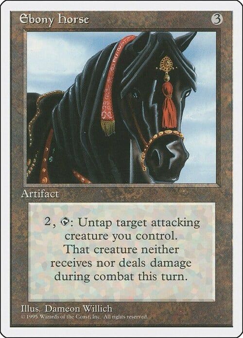 Carta MTG-Ebony Horse-Quarta Edizione-N.256-EN-EX-