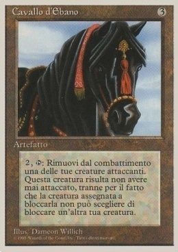 Carta MTG-Ebony Horse-Foreign White Bordered-N.318-ITA-EX-