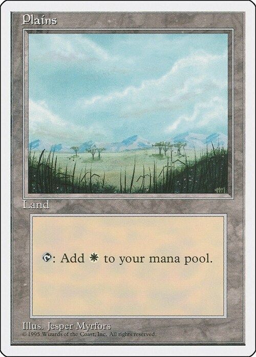 Carta MTG-Plains (V.2)-Quarta Edizione-N.378-EN-EX-