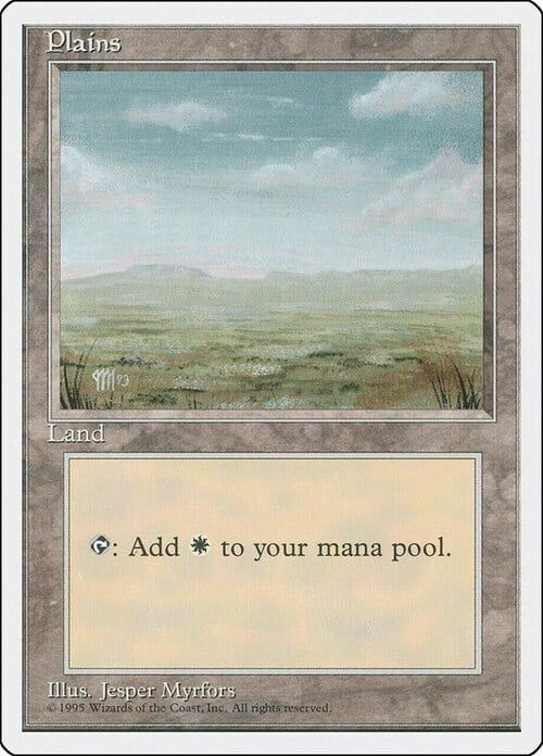 Carta MTG-Plains (V.1)-Quarta Edizione-N.365-EN-Good-