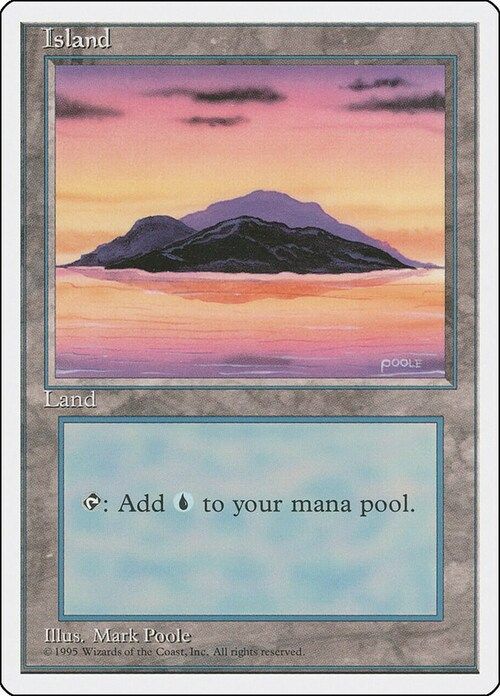 Carta MTG-Island (V.2)-Quarta Edizione-N.366-EN-Good-