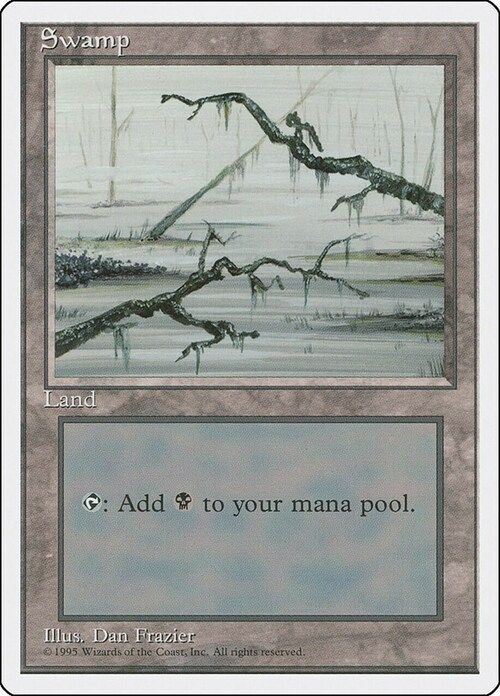 Carta MTG-Palude (V.2)-Quarta Edizione-N.367-ITA-Played-