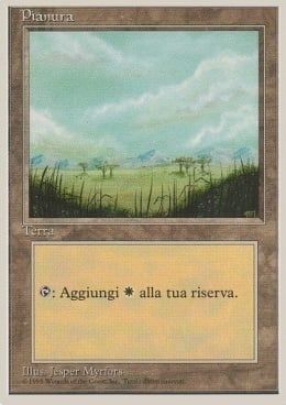 Carta MTG-Pianura (V.2)-Foreign White Bordered-N.375-ITA-Played-