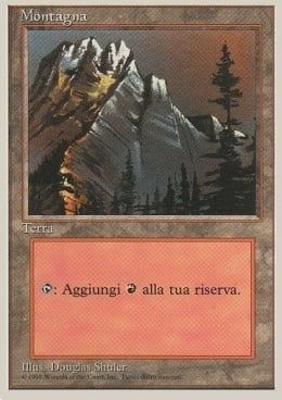 Carta MTG-Montagna (V.1)-Foreign White Bordered-N.302-ITA-Poor-