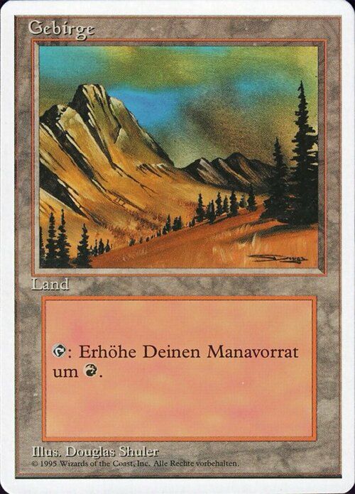 Carta MTG-Montagna (V.1)-Foreign White Bordered-N.301-ITA-EX-