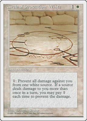 Carta MTG-Circle of Protection: White-Quarta Edizione-N.030-EN-EX- Carta MTG-Circle of Protection: White-Quarta Edizione-N.030-EN-EX-