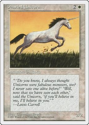 Carta MTG-Unicorno Perlaceo-Quarta Edizione-N.044-DE-LP-