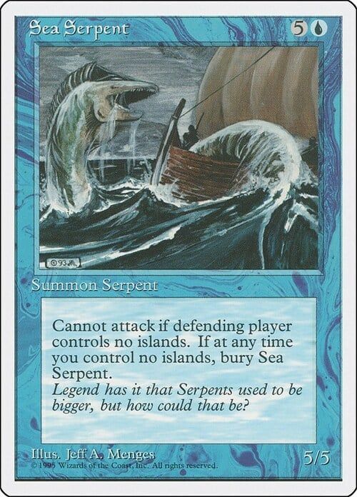 Carta MTG-Sea Serpent-Quarta Edizione-N.116-EN-Good-