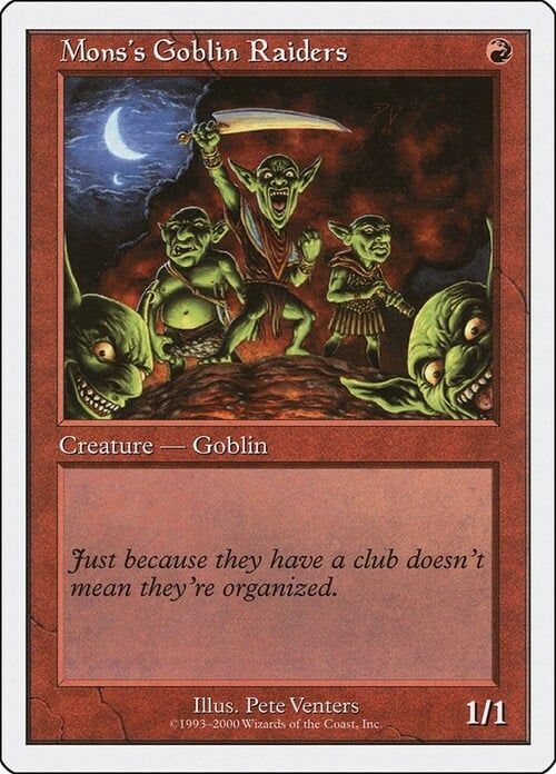 Carta MTG-Goblin Predatori di Mons-Starter 2003-N.037-ITA-Played-