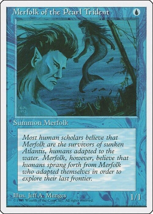 Carta MTG-Tritone dal Tridente Perlaceo-Quarta Edizione-N.076-ITA-Played-