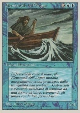 Carta MTG-Elementale dell'Acqua-Foreign White Bordered-N.048-ITA-EX-