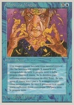 Carta MTG-Debolezza Magica-Foreign White Bordered-N.077-ITA-Good-