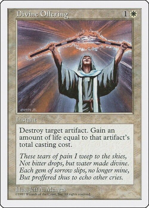 Carta MTG-Divine Offering -Quinta Edizione-N.028-EN-EX-