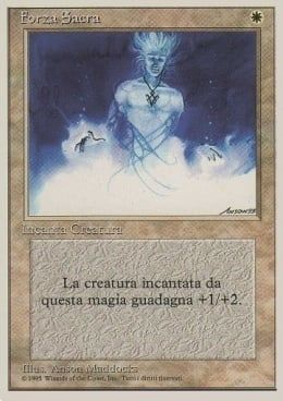 Carta MTG-Forza Sacra-Foreign White Bordered-N.017-ITA-EX-