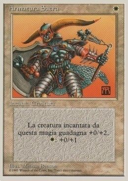 Carta MTG-Armatura sacra-Foreign White Bordered-N.030-ITA-EX-