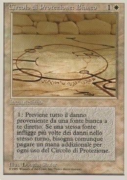 Carta MTG-Circolo di Protezione: Bianco-Foreign White Bordered-N.043-ITA-EX-