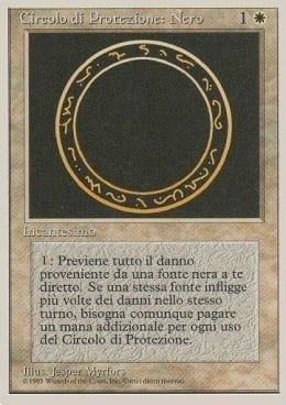 Carta MTG-Circolo di Protezione: Nero-Foreign White Bordered-N.014-ITA-Good-