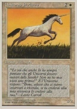 Carta MTG-Unicorno Perlaceo-Foreign White Bordered-N.009-ITA-EX-