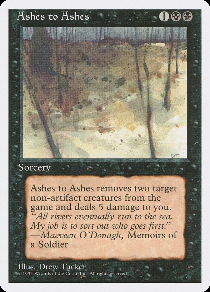 Carta MTG-Ashes to Ashes-Quarta Edizione-N.037-EN-EX-