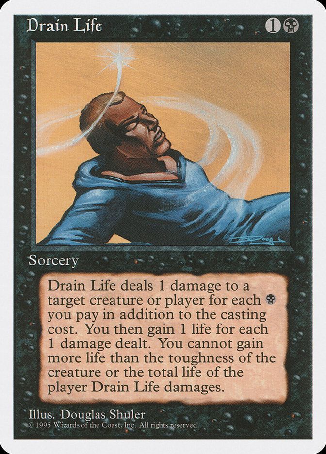 Carta MTG-Drain Life-Quarta Edizione-N.125-EN-EX-