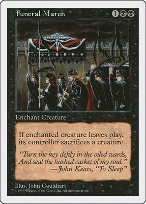 Carta MTG-Funeral March-Quinta Edizione-N.187-EN-EX-