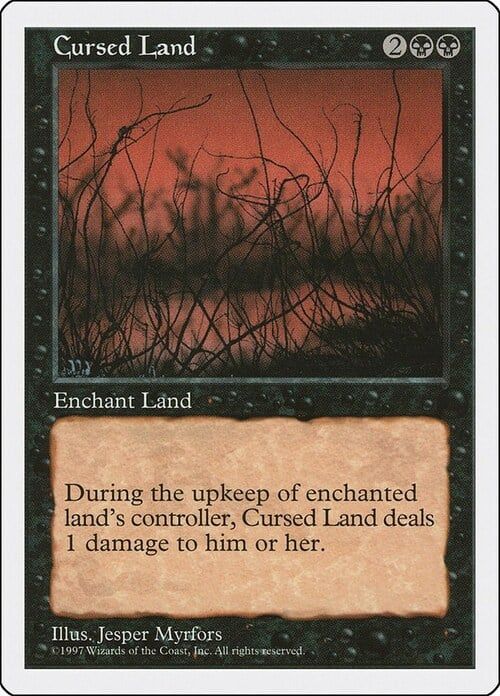 Carta MTG-Cursed Land-Quinta Edizione-N.200-EN-EX-