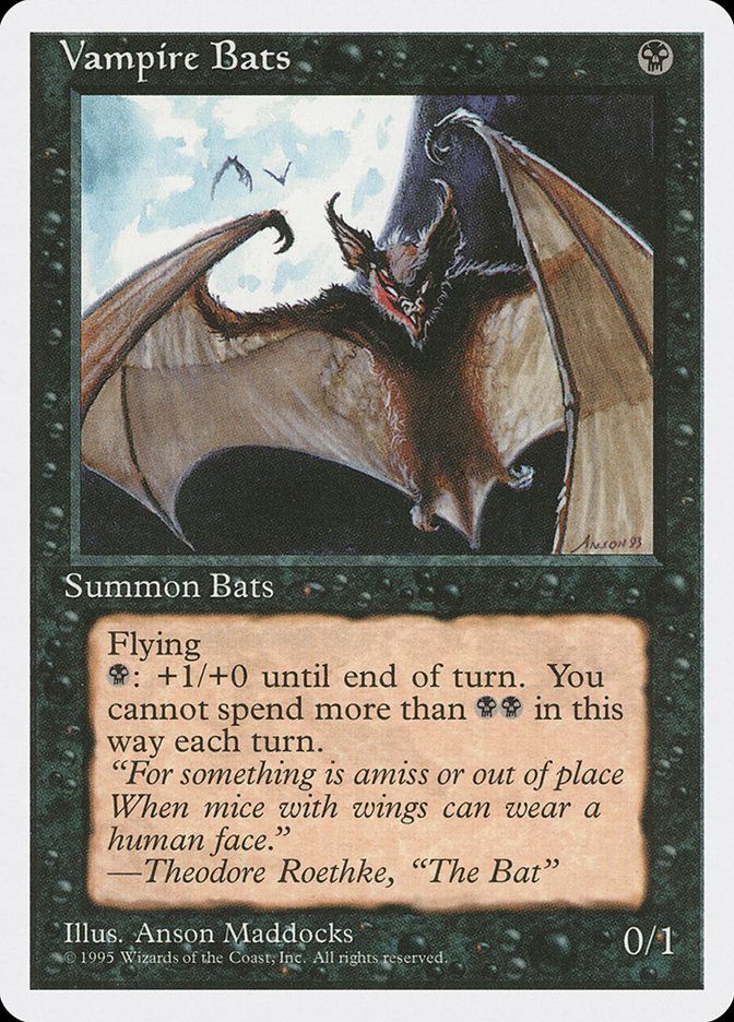 Carta MTG-Pipistrelli Vampiro-Quarta Edizione-N.172-DE-EX-