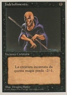 Carta MTG-Indebolimento-Foreign White Bordered-N.114-ITA-Played-